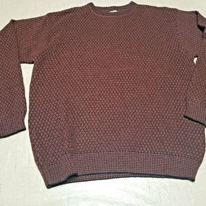 Vintage Men's Sweater Crossings Brick Maroon Size Large Pullover